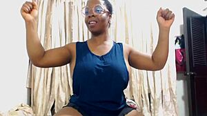 look at my ebony mom flexing those tits