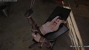 Big tits sub in torn pantyhose gets fucked hard 😈