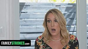 i got caught fucking my petite blonde stepsis with small tits and tight pussy, now stepmom wants in on this threesome!