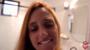 My wife left, so I got her busty redhead best friend to deepthroat me until I came in her slutty mouth. Will she tell?