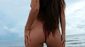 Beach Walking and Fun in Sexy Bikini with Petite Brunette Babe!