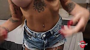 My wife left, so I got her busty redhead best friend to deepthroat me until I came in her slutty mouth. Will she tell?