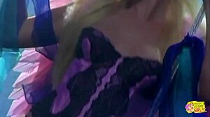 Gorgeous blonde fingers her pussy eagerly before brunette straps on and fucks her cowgirl style