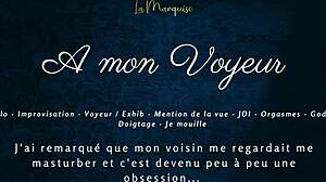 Whispers of French Solo Orgasm in Voyeur Exhib with Multiple Peaks