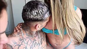 Cleo cadillac duas coroas taradas e o novinho francis simas killian cria threesome with athletic latina and blonde in lingerie