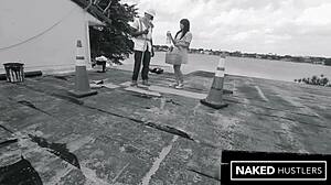 Why Does Housemilf Dasani Fuck Roofer on Miami Home Top?