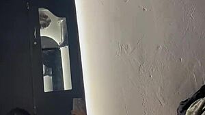 Mi vecina sees video and comes over for amateur homemade fucking in bathroom with big ass curvy ebony latina body