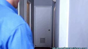 tiny babysitter gets cum facial