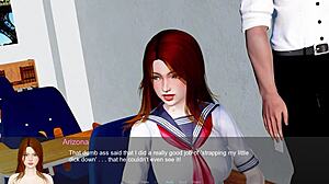 Shaved Redhead and Big Tits Babe in Arizona Unbridled Lesbian Play