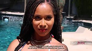 Ebony stepmom seeks revenge on cheating stepdad through forbidden encounter with me