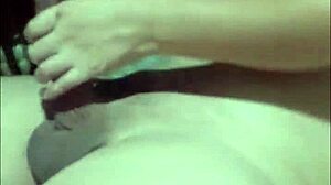 Threesome surprise at husband's friend's house contrasts with intense pussy pounding