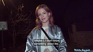 PUBLIC AGENT GINGER HAIRED BABE SQUIRTS ALL OVER MY COCK IN ROUGH OUTDOOR POV SEX WITH CUMSHOT!