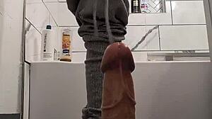 pussy gets stretched out by monster cock and brunette toys in intense fucking