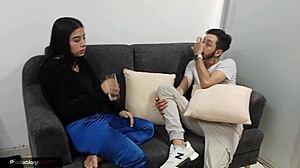 Young horny girl offers blowjob and pussy for licking and penetration.