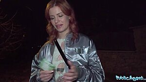 PUBLIC AGENT GINGER HAIRED BABE SQUIRTS ALL OVER MY COCK IN ROUGH OUTDOOR POV SEX WITH CUMSHOT!