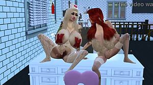 i feel so horny as nurse bella fucking my patient mila with big ass and tits in hospital