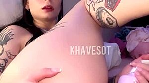 Hot Latina Masturbates Sensually In Bedroom With Dildo Deep In Shaved Vagina Hole As Solo Woman