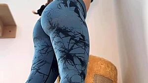 Perfect round ass girl showing off some skills