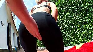 Hey, check out Nicky Wayne rocking those high heels while getting deep anal action with blowjob and facial cumshot outdoors