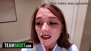 Whoa, breeding my stepdaughter Mira Monroe instead of her hot horny nerdy friend Selina Imai in wild threesome