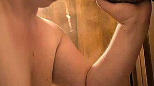 bbw gets blindfolded and starts gagging with puking on monster dildo for 15 minutes