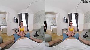 virtual taboo pov with big tits brunette handjob and blowjob feels real