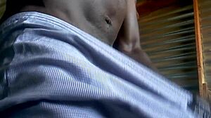 kingtaiza official teases with homemade big black cock handjob but contrasts by milking it solo without licking