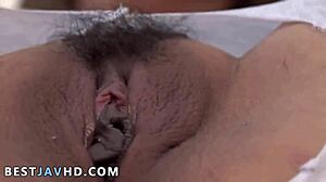 Dripping naughty japanese slut licks and deepthroats cock before rough garage fuck with clothes ripped