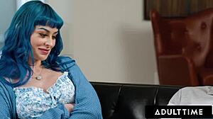 PAWG Jewelz Blu catches horny French boyfriend in mutual masturbation with cunilingus and huge cumshot on ass.