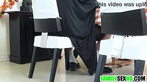 Step Family Enjoys Thanksgiving with Taboo Fucking in Group Session