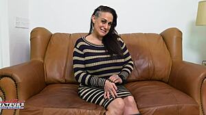 Inked brunette Kali Ryder dildo fucks her pussy before deep interracial pounding and cum swallow