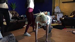 I feel so excited watching hot petite 18+ girls with tight pussies try on sexy lingerie and thongs turning into wild party