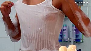 Russian horny slut Sima Zadilo gets wild and wet in the bathtub