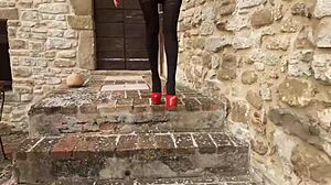 laura on heels puts together this amateur compilation of petite teen models in high heels, pantyhose, and skirts for 30 minutes of leggy displays