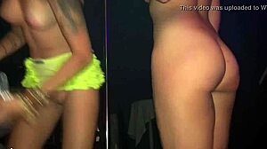 These tattooed blondes from Brazil are licking each other wildly at the party.