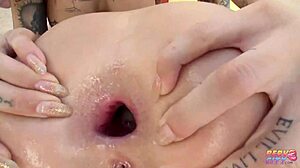 Big ass babe C-Stylex takes a monster cock deep in anal for her first time with cumshot.