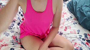 Wife Uses Lush Vibrating Dildo for Hot Solo Orgasm with Moaning