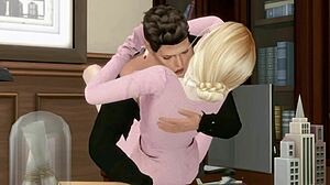 My boss engages in romantic office sex with my cheating wife in erotic housewife fantasy.