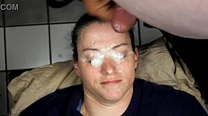 huge homemade facial right in her eyes