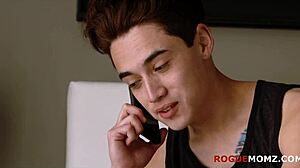 Stepmom steps in to help her tired stepson with a taboo handjob. She eases into big tits cougar sex in a quick mother-in-law moment.