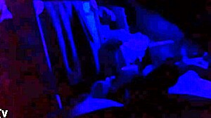 Intense cock sucking session in blue room with ebony performer