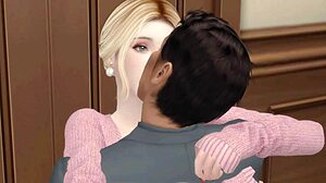 My boss engages in romantic office sex with my cheating wife in erotic housewife fantasy.