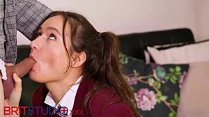 Skinny Student Teases In Lingerie Before Teacher Eats Her Out And Delivers Massive Facial Cumshot