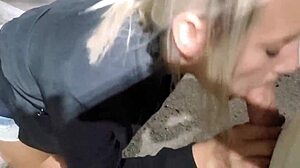 Why Are You Flashing and Partying While Sucking Cock with This Petite Blonde Wife in Public?