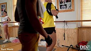 i give deepthroat blowjobs as the breasty brunette expert in shorts