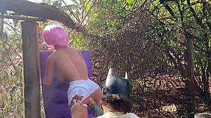 blonde sex toy gets assfucked again with toys