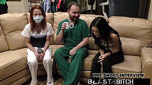 Blaire celeste sucks cock and gets pussy filled with cum in pov