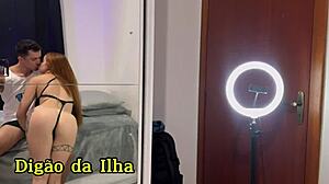 ruiva gostosa shows off big ass and curvy body in see through outfit with tattoo details