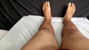 Did I catch the young girl masturbating and jerk my small 11cm cock on sheer red?