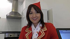 Air Hostess Suzy Rainbow In Bareback Interracial Casting With Huge Cock